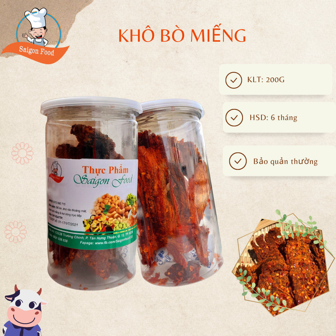 [HCM]200g KHÔ BÒ TỨ XUYÊN NGON LOẠI 1 (khô heo giả bò) | Saigonfood