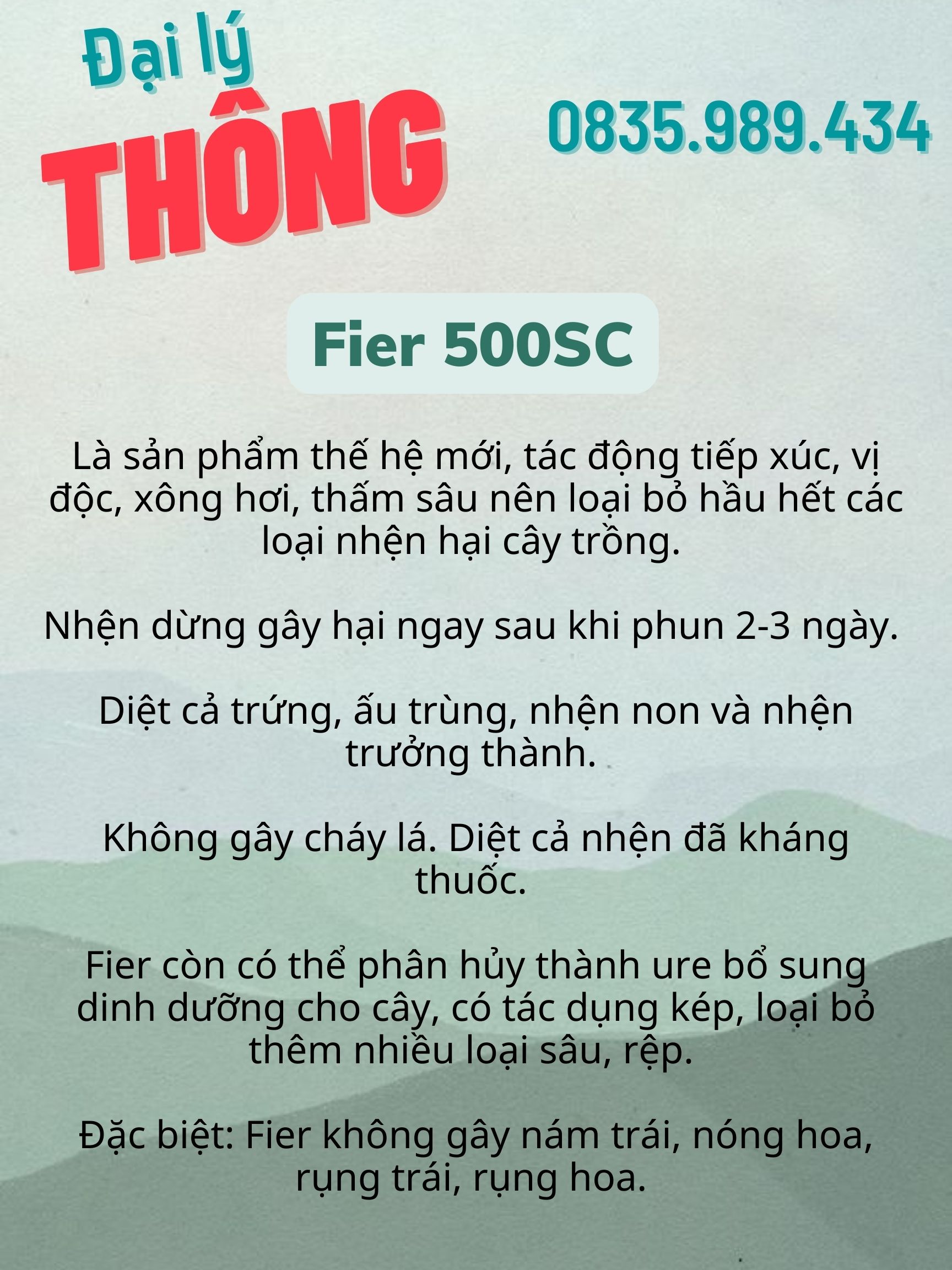 Fier 500SC - Chuyên diệt nhện đỏ cho cây trồng