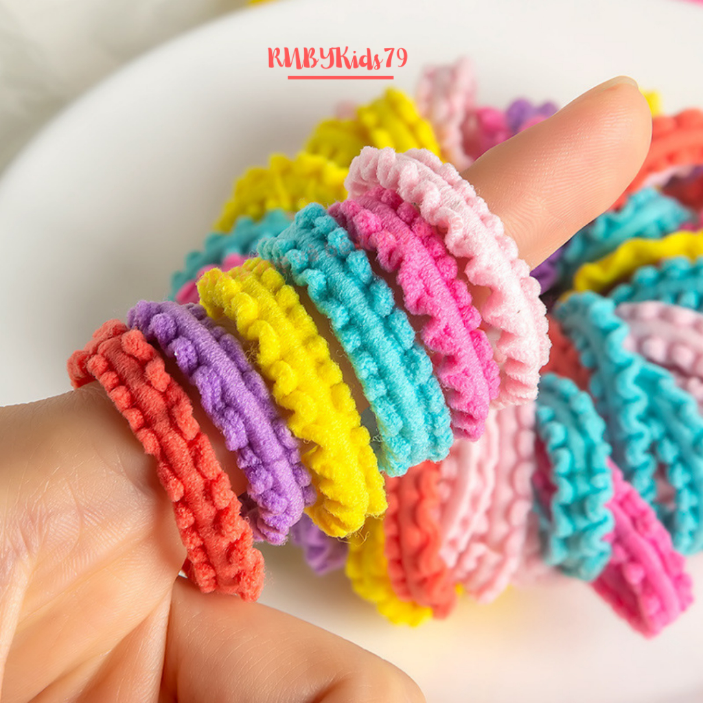Set 50 sợi dây cột tóc cho bé, chun buộc tóc cho bé dễ thương nhiều màu sắc - rubykid79
