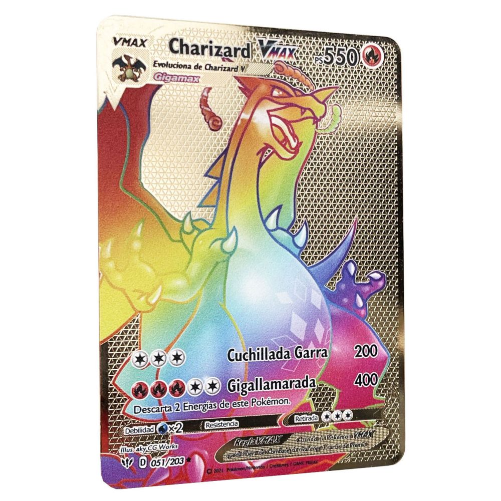 Yibei Fairy Tale Toy CityPS550 Shiny Rainbow Charizard Vmax Cards Spanish Iron Metal Pokmo Letters Kids Gift Game Collection Cards ESPAOL Toy | Daraz.com.bd Yibei Fairy Tale Toy CityPS550 Shiny Rainbow Charizard Vmax Cards Spanish Iron Metal Pokmo Letters Kids Gift Game Collection Cards ESPAOL Toy | Daraz.com.bd