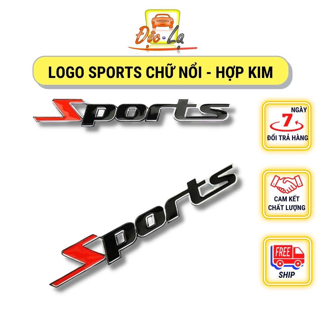 Logo Nổi Chữ SPORTS Kim Loại Trang Trí Ô Tô Xe Máy Phong Cách - Logo nổi chữ sport kim loại