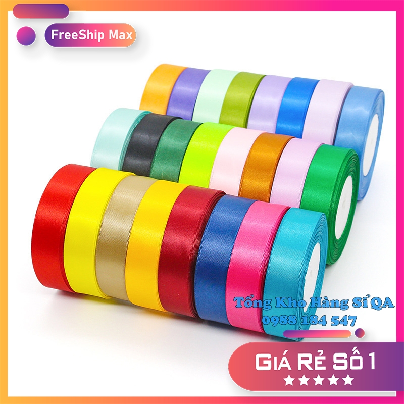(Sỉ cuộn 22 mét) Ruy băng lụa satin bản rộng 2cm