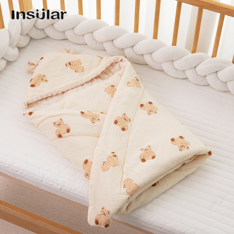 Insular Newborn spring, autumn and winter beanie baby blanket newborn anti