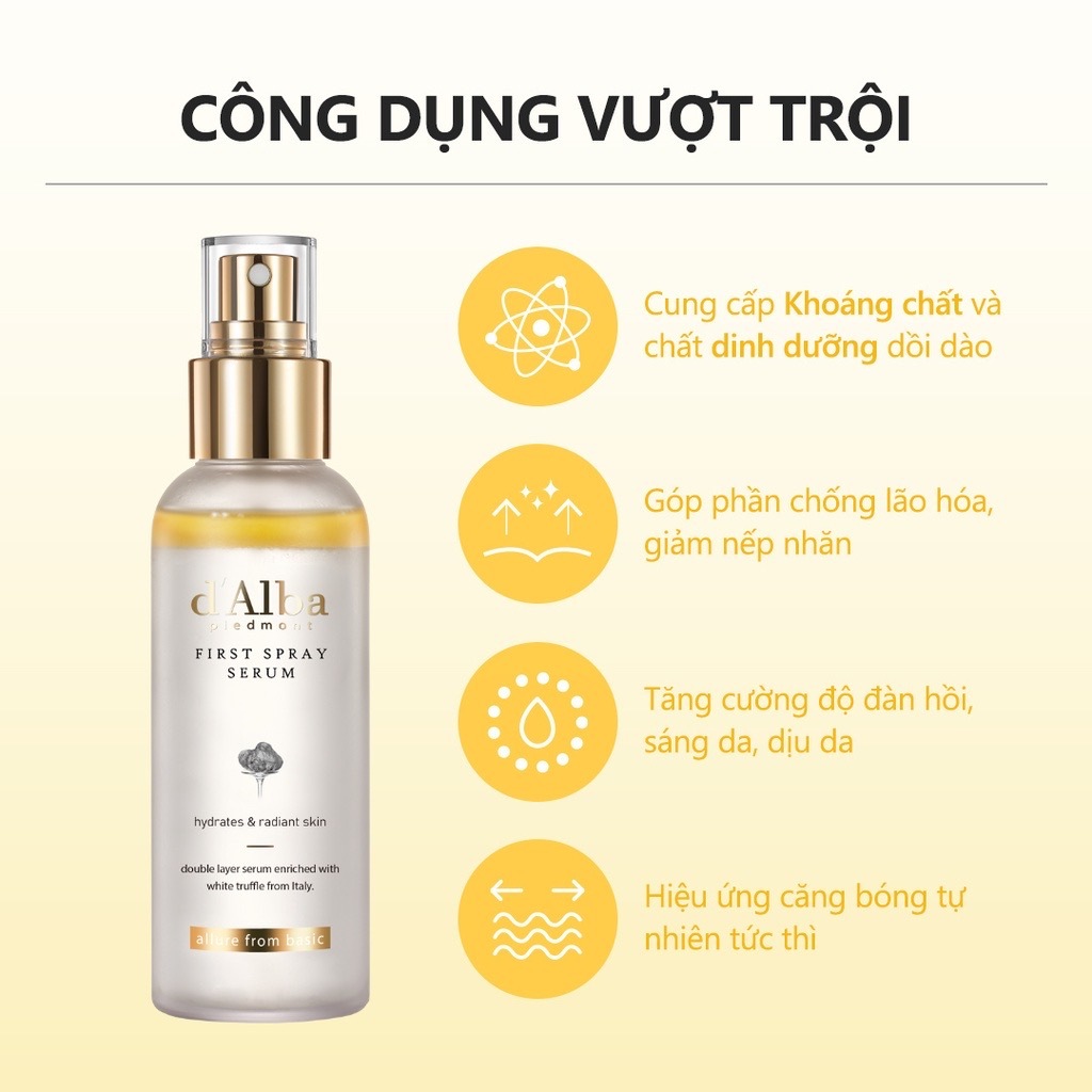Xịt khoáng dưỡng da d'Alba White Truffle First Spray Serum 100ml