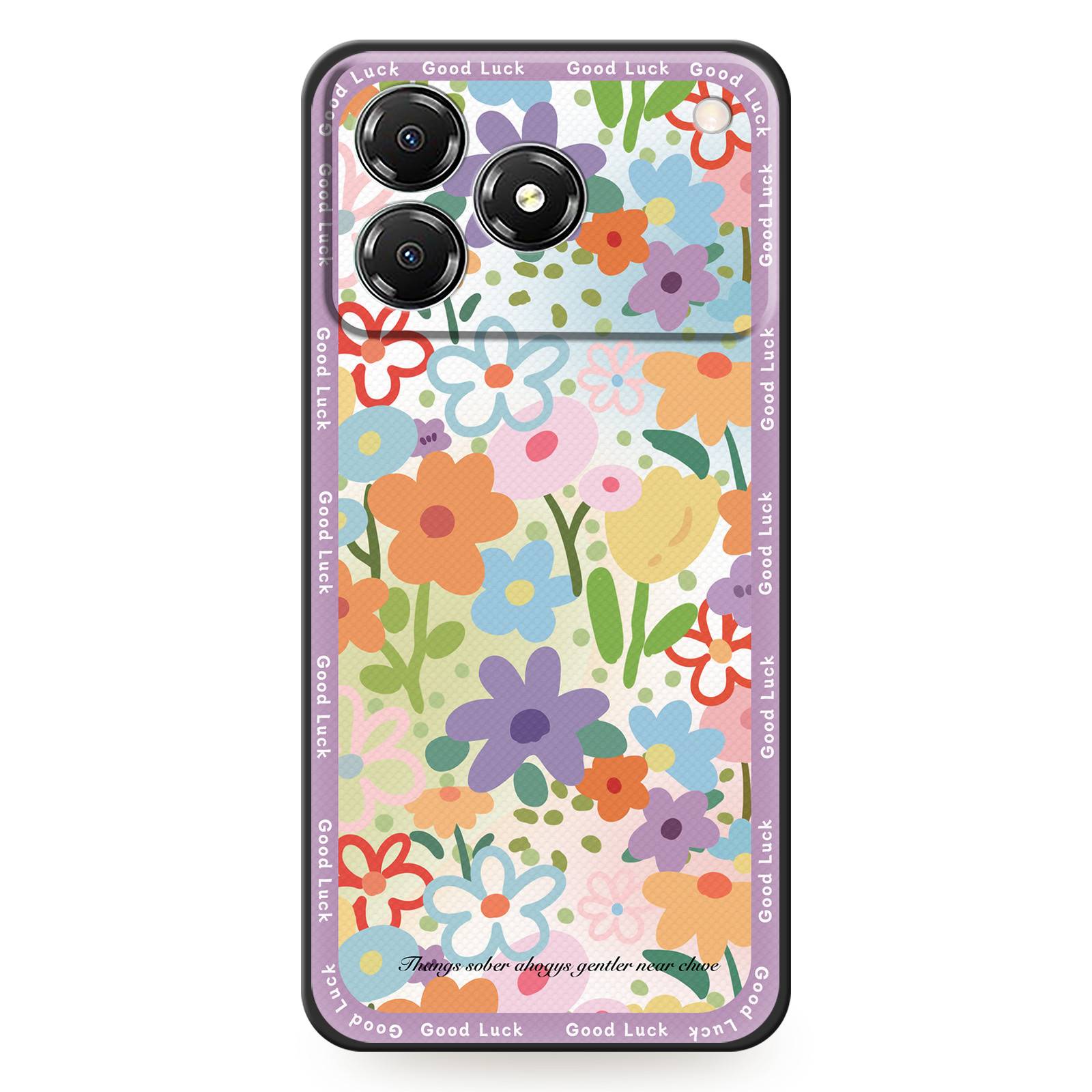 Phone%20Pouch%20Soft%20case%20Phone%20Case%20For%20ZTE%20Blade%20A76%204G/Z2474%20Full%20wrap%20Cartoon%20Dirt-resistant%20flower%20Silicone%20TPU%20Cute%20-%20Image%206
