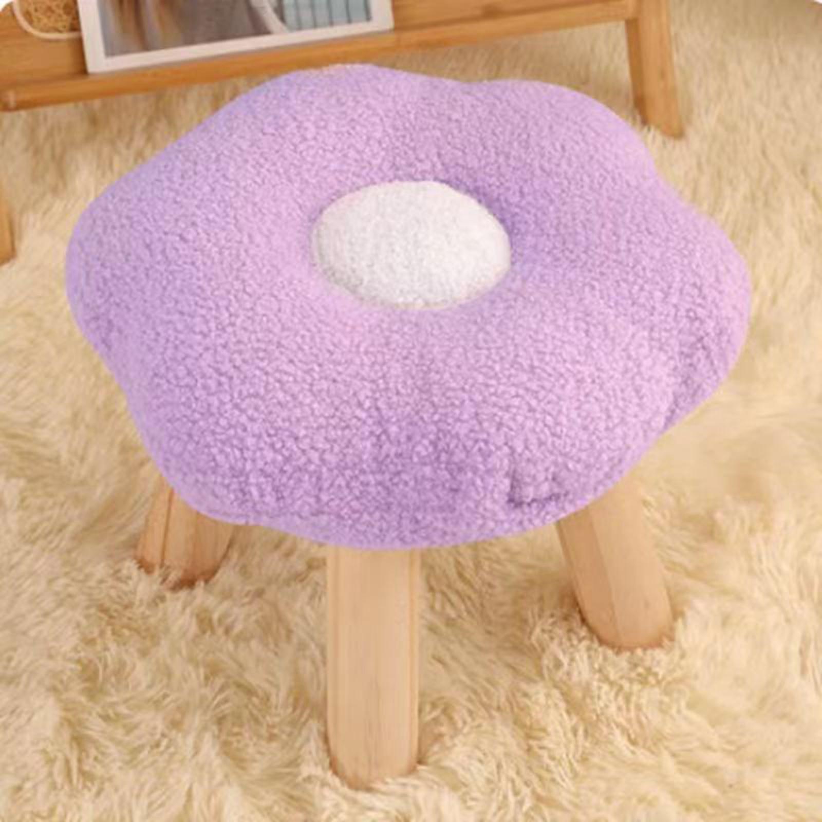 Fityle under Desk Sofa Stool Cartoon Multipurpose Shoes Changing Flower Shape Small Foot Stool Ottoman for Living Room Bedside Apartment Entryway