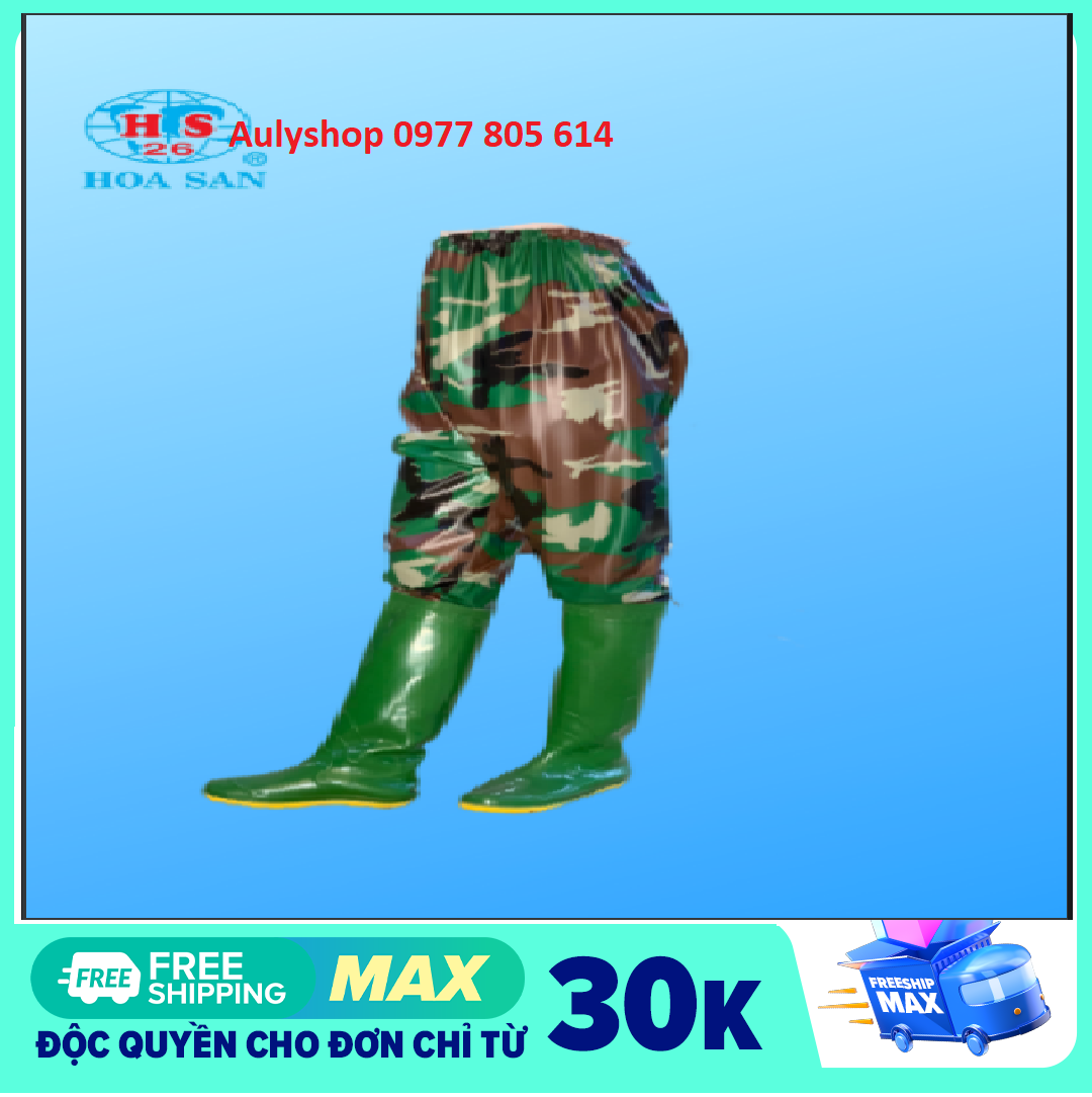Ủng quần lội nước đế cứng Hoa San size 35-43, ủng đi mưa, quần ủng lội nước, ủng bảo hộ lao động, ủng hoa san