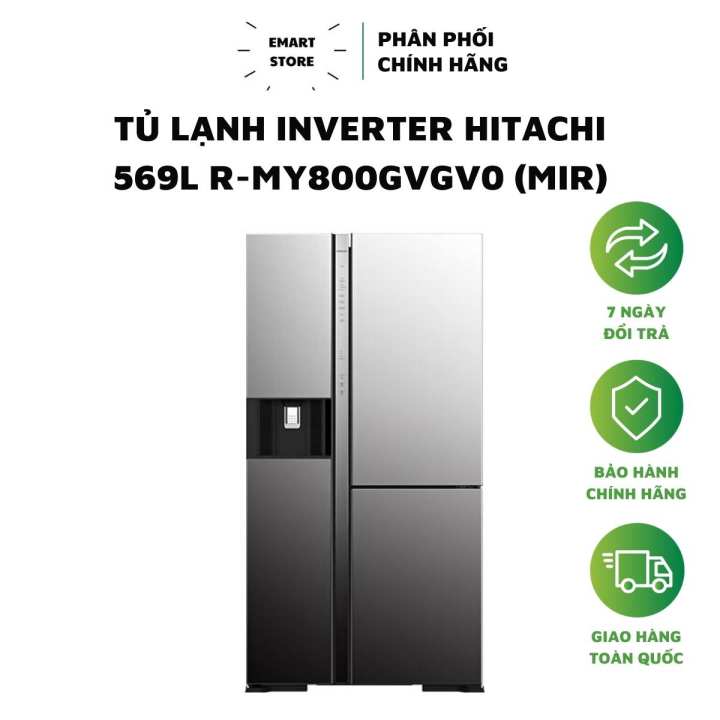 Tủ Lạnh SBS Hitachi Inverter 569L R-MY800GVGV0 (Hàng Chính Hãng Bảo Hành 12 Tháng Tại Nhà)