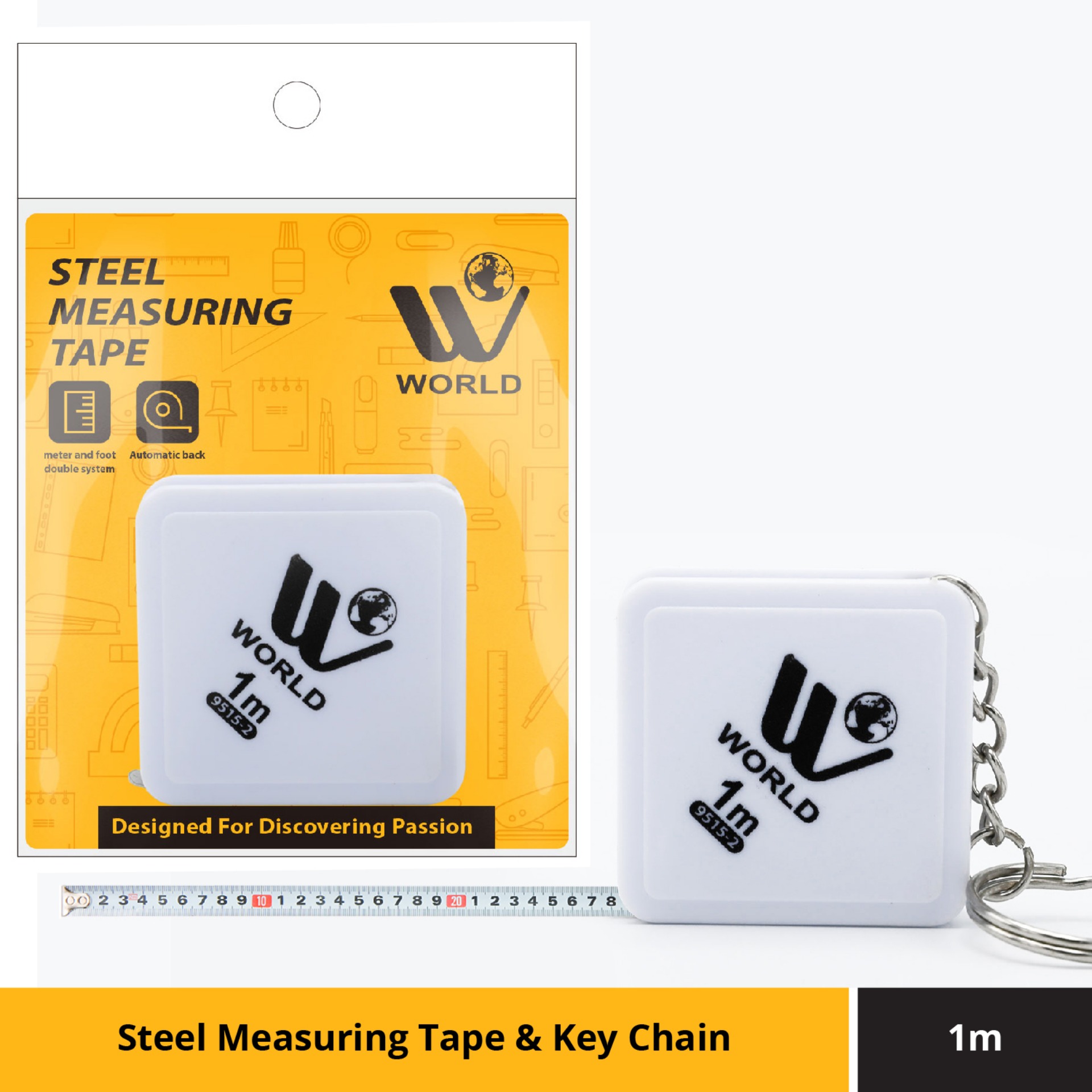 WBM Portable PVC Measuring Tape, Square Shape - 1.5m. 