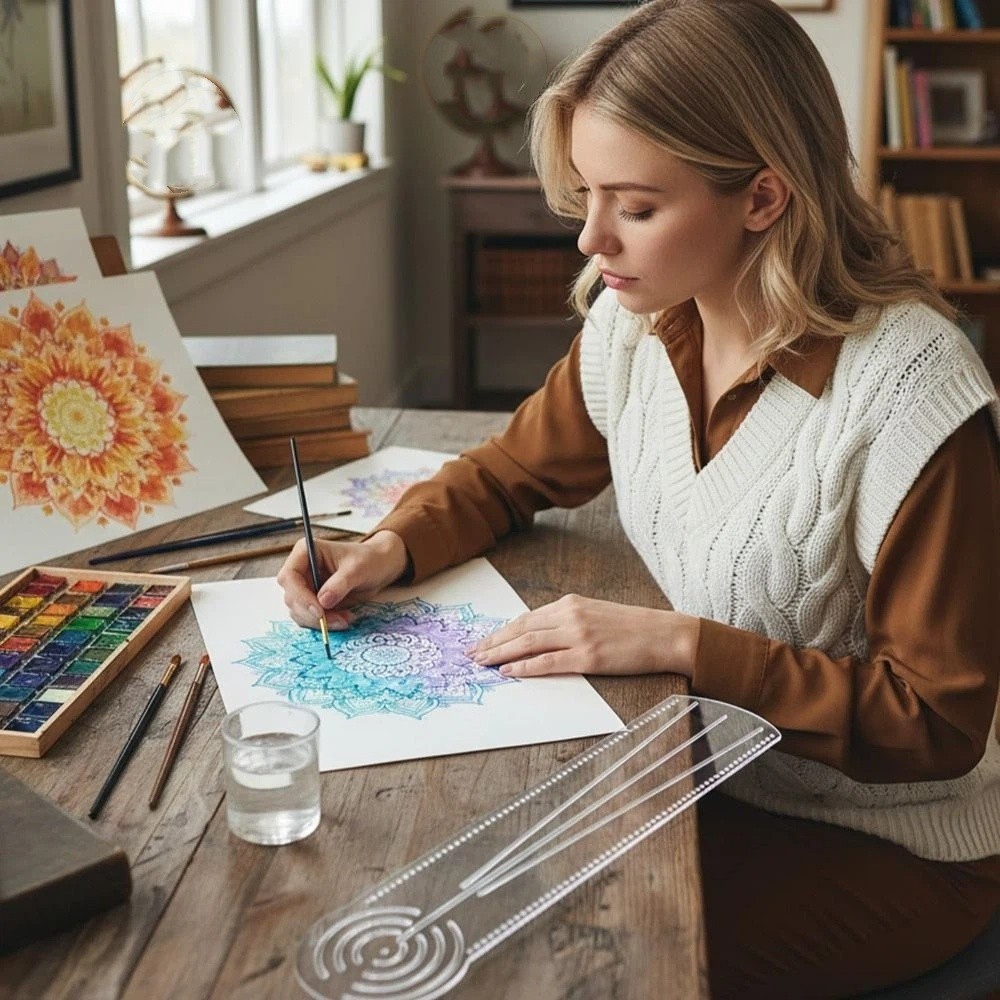 Multifunctional Paint Durable Mandala Drawing Stencil Acrylic Reusable ...