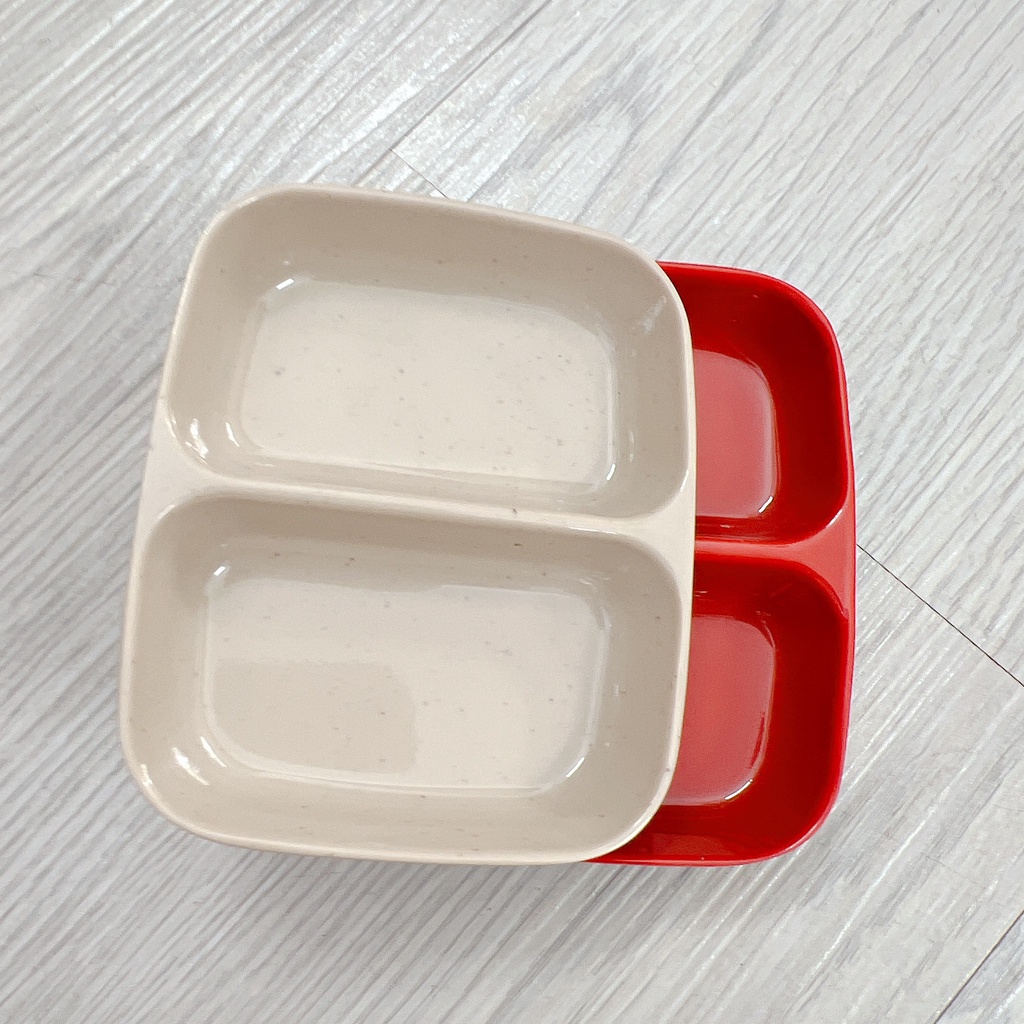 COMBO 10  Chén Nước Chấm 2 Ngăn Nhựa Melamine Cao Cấp FATACO