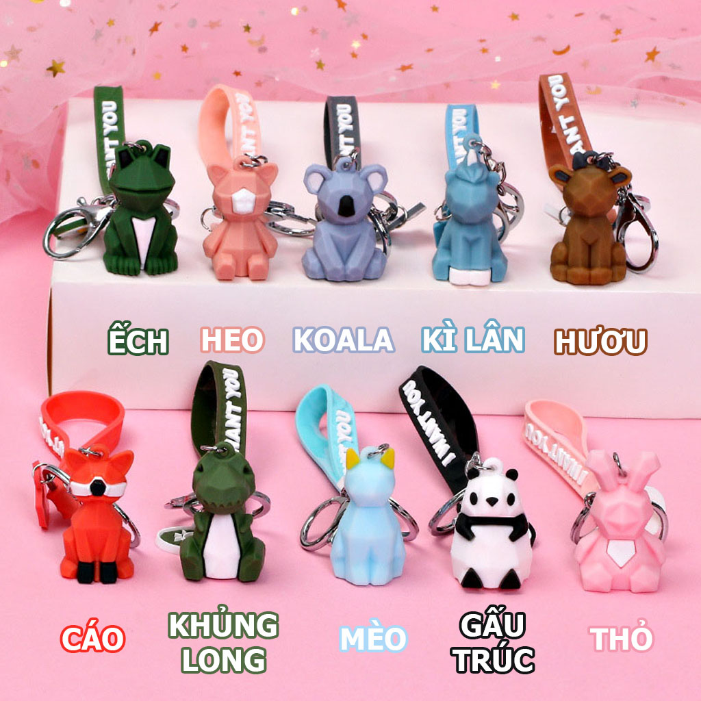 Móc khóa 10 hình thú đẹp dễ thương