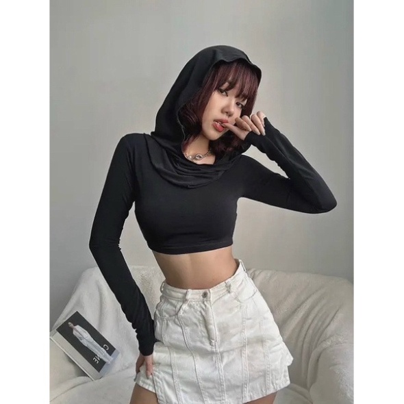 Áo Croptop Có Mũ Trùm Đầu phong thái CÁ TÍNH,chất