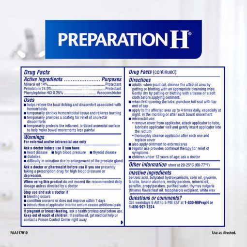 [HÀNG MỸ CHÍNH HÃNG] Kem bôi tr_ĩ Preparation H (2 tuýp)
