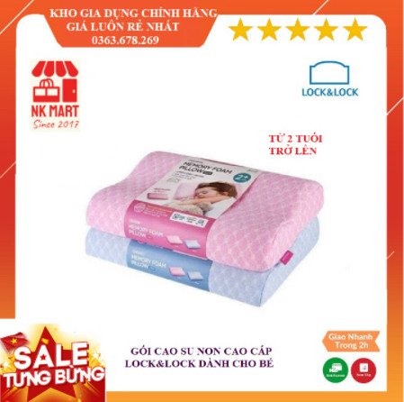 Gối cao su non cao cấp Lock&Lock Memory Foam dành cho trẻ em HLW181 (màu xanh và hồng)