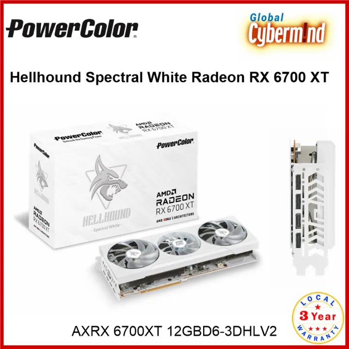 Powercolor Hellhound Spectral White Amd Radeon Rx 6700 Xt 12gb Gddr6 Axrx 6700xt 12gbd6 3dhlv2 Brought To You By Global Cybermind Lazada Singapore