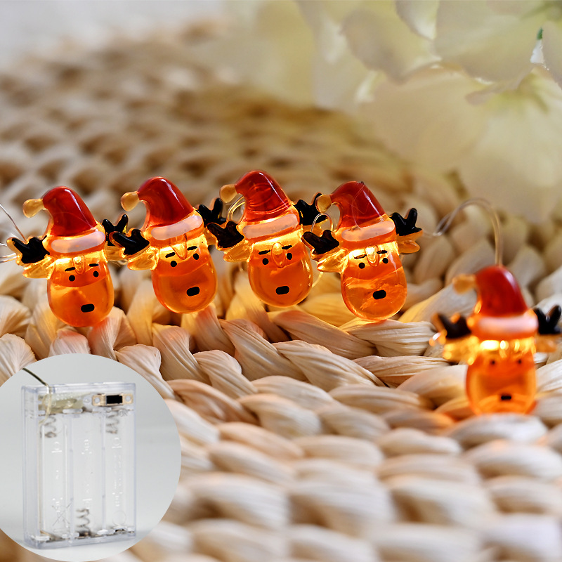 ZUOGUAN led christmas decoration christmas hat elk atmosphere christmas tree decoration arranged colorful light string