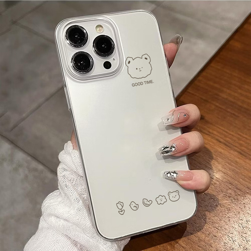Clear Phone Case With White Bear Head For Iphone Series_voghion.com