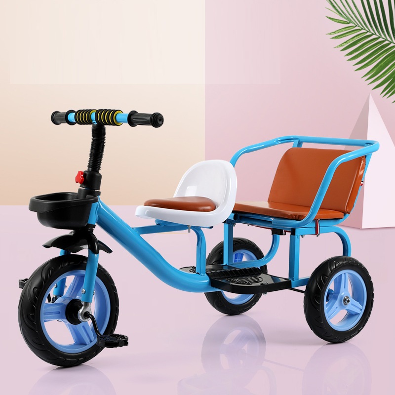 Xe đạp xích lô cao cấp cỡ đại 2 ghế cho bé - xe đạp 3 bánh trẻ em