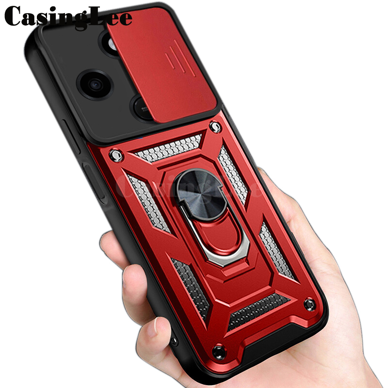 For Redmi 14C Case Armor Ring Case Cover Adsorb Car Holder Shockproof Camera Protection Cover For Xiaomi Redmi 14C Back cover Phone Cases.