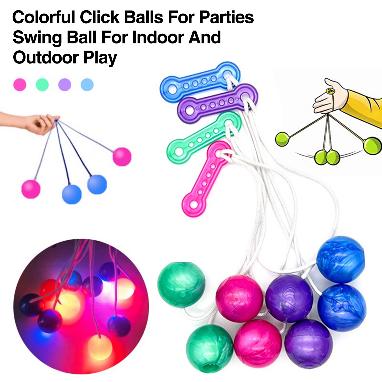 Inspirational Rally Toys for Kids Bumper Balls for Kids Colorful Swinging Ball Toys for Kids Fun and Interactive Motor Skills Development Perfect for Parties and Playtime