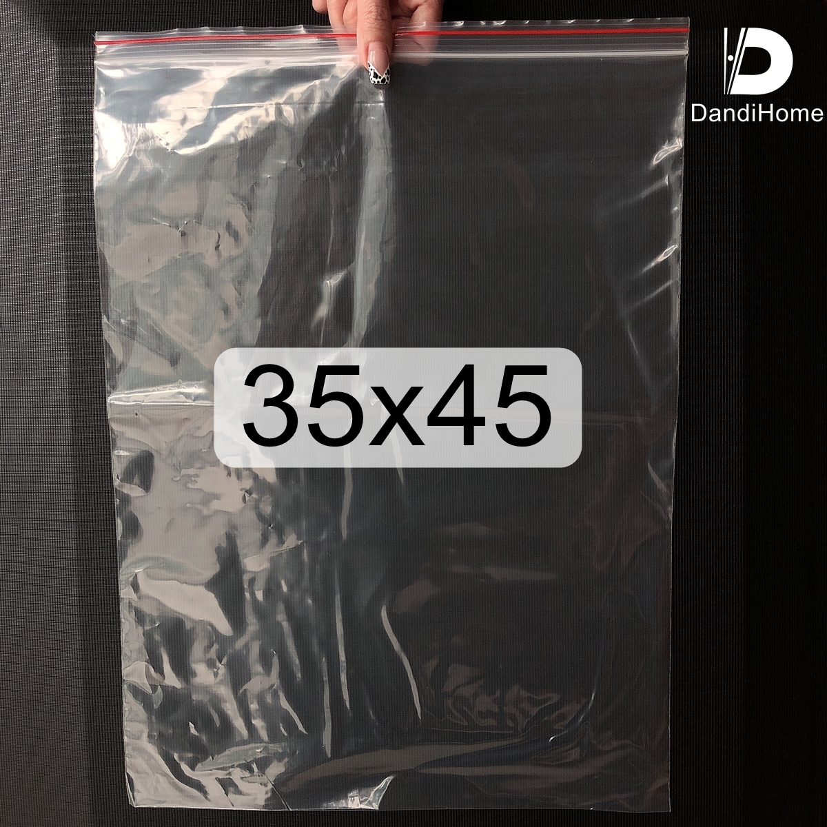 100gr túi zipper chỉ đỏ DandiHome - Bấm chọn size