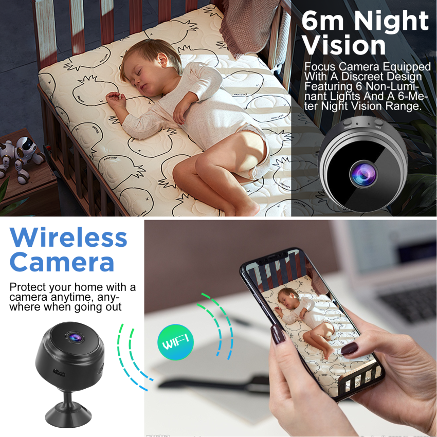 3PCS Camtrix Mini 1080p HD Wireless Security Camera, Mini Security Camera Outdoor,Camtrix Mini Security Camera,Wi-Fi Security Camera,Cameras For Home Security