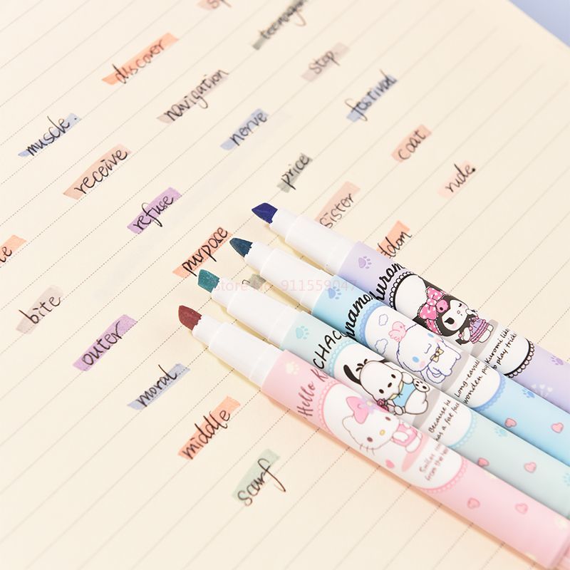 %E3%80%90The%20Quiet%20Page%E3%80%916pcs/set%20Sanrio%20Fluorescent%20Pen%20Cute%20Box%20High%20Color%20Marker%20Pen%20Kuromi%20Multi-Function%20Fluorescent%20Pen%20Beveled%20Pen%20Head%20-%20Image%208