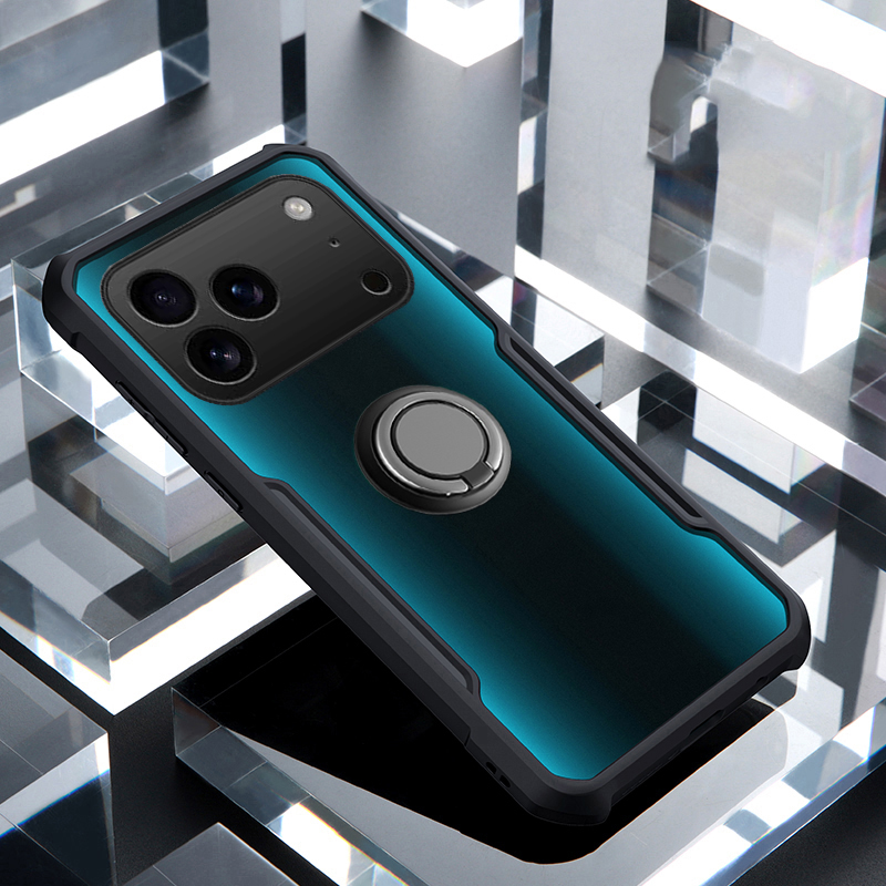 For iPhone 17 / 17 Pro / 17 Air / 17 Pro Max Phone Case Ring Ultra Thin Clear Car Kickstand Bracket Soft Air Cushion Shockproof Armor Cover for iPhone 17 Air Cover Casing HP.