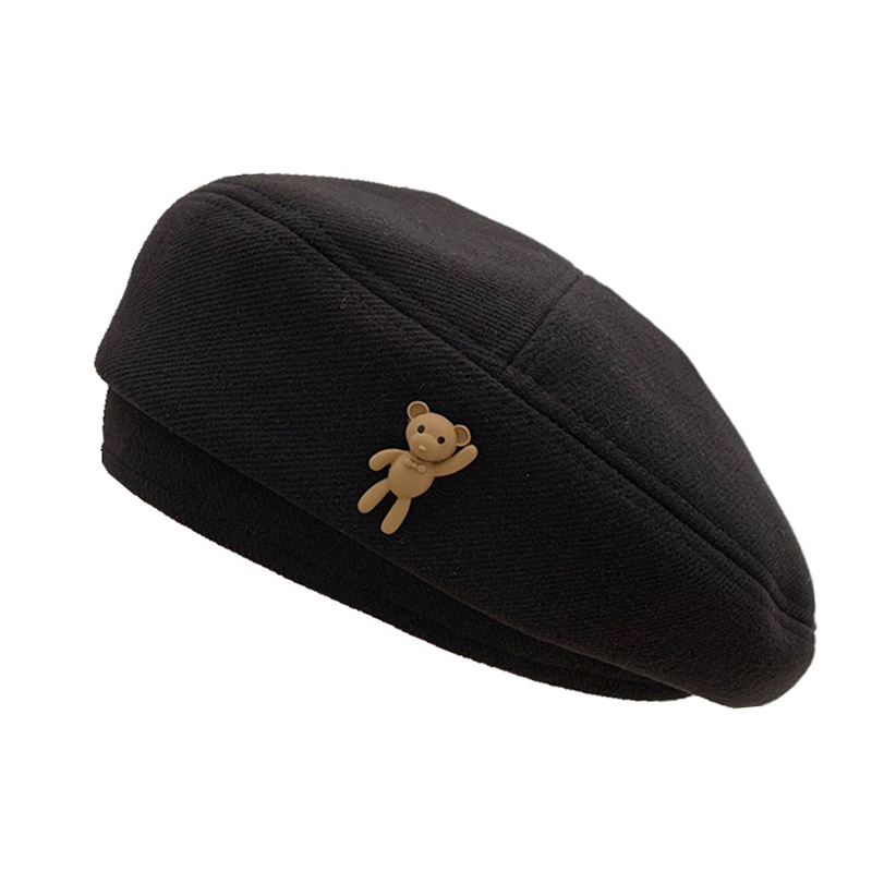 Korean%20Style%20Elegant%20Winter%20Cute%20Bear%20Woolen%20Beret%20Hat%20for%20Women,%2056-58cm%20-%20Image%208
