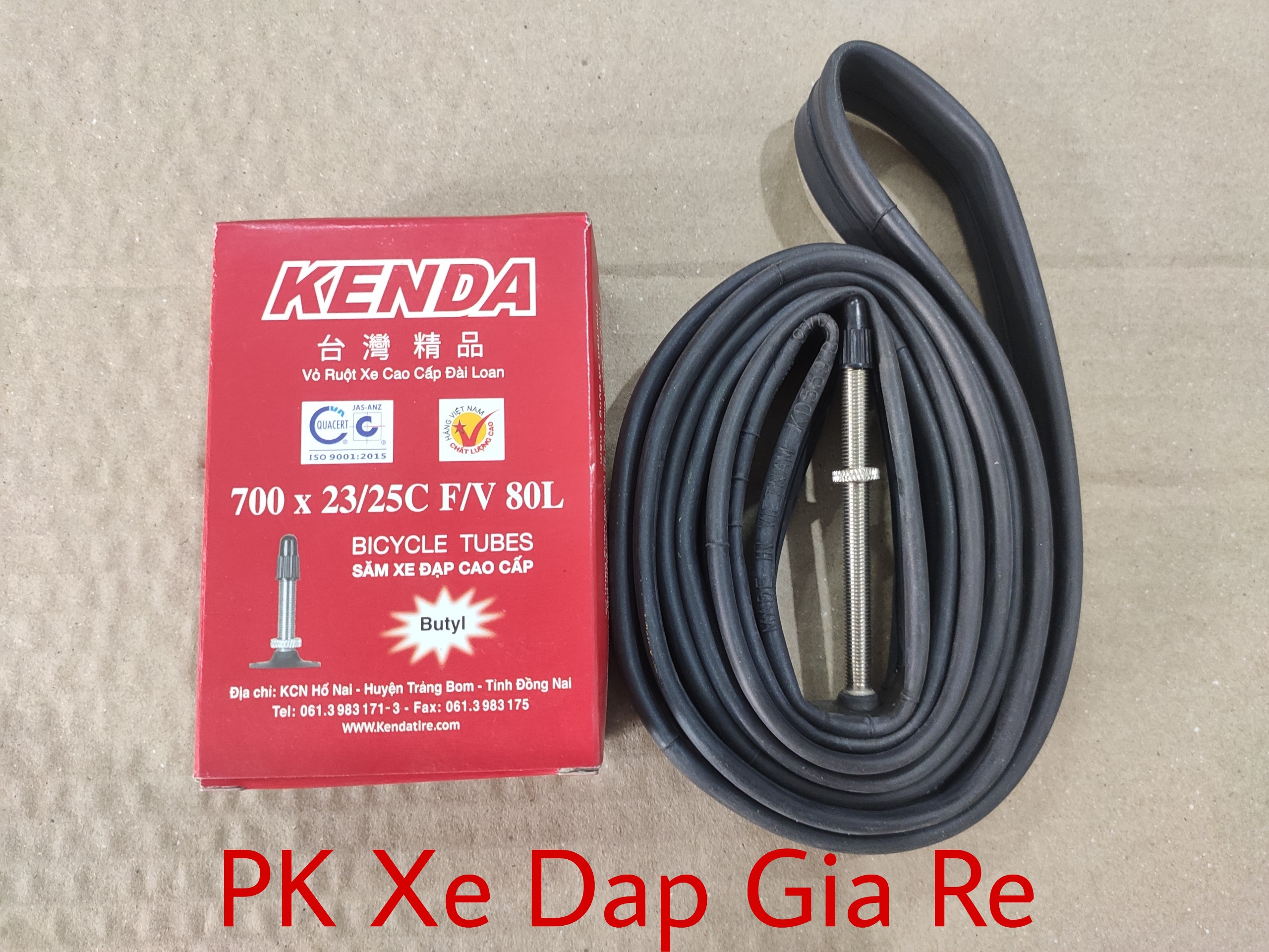 Săm xe đạp kenda 700x23/25c van dài 80mm, săm xe đạp đua van dài 80mm