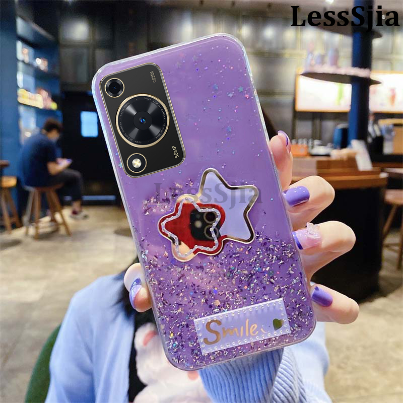 Phone Cases For Huawei Nova Y72 Back Case Shining Star Moon Soft Silicone Transparent Pentagram Mirror Fall Proof Girl For Huawei Nova Y72 Phone Casing