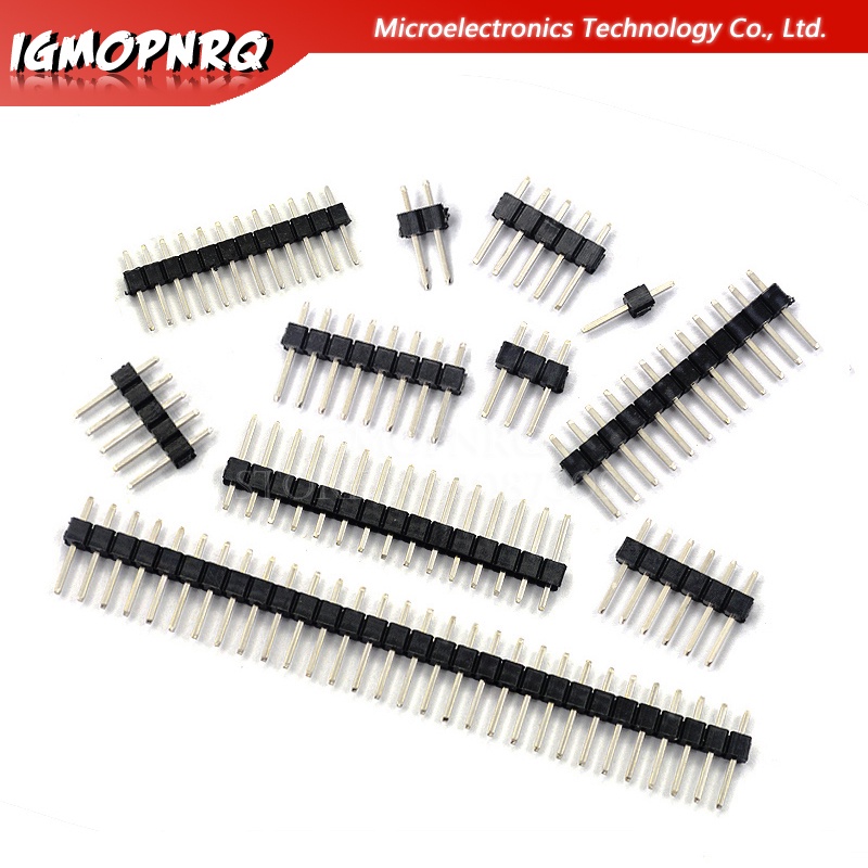 10pcs 2.54mm single row male 2~40p pcb board pin header connector strip pinheader 2/3/4/5/6/8/10/12/20/40pin for arduino integrated circuit