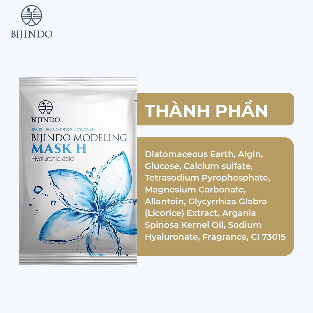 Combo 3 Mặt Nạ Dẻo Cấp ẩm BIJINDO Modeling Mask H (Hyaluronic Acid) 40g/gói