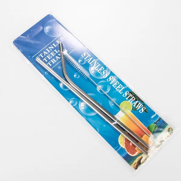 COMBO Ống hút INOX cao cấp chống rỉ - combo 3 món (ống hút inox thẳng, ống hút inox cong, dụng cụ vệ sinh ống hút)