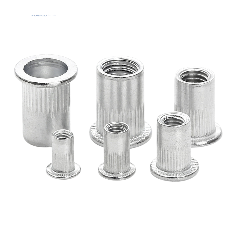10 chiếc đai ốc đinh tán kẽm trắng Hợp kim Rivnut Đầu phẳng Đinh tán chèn đai ốc nắp đinh tán M3 M4 M5 M6 M8 M10 M12