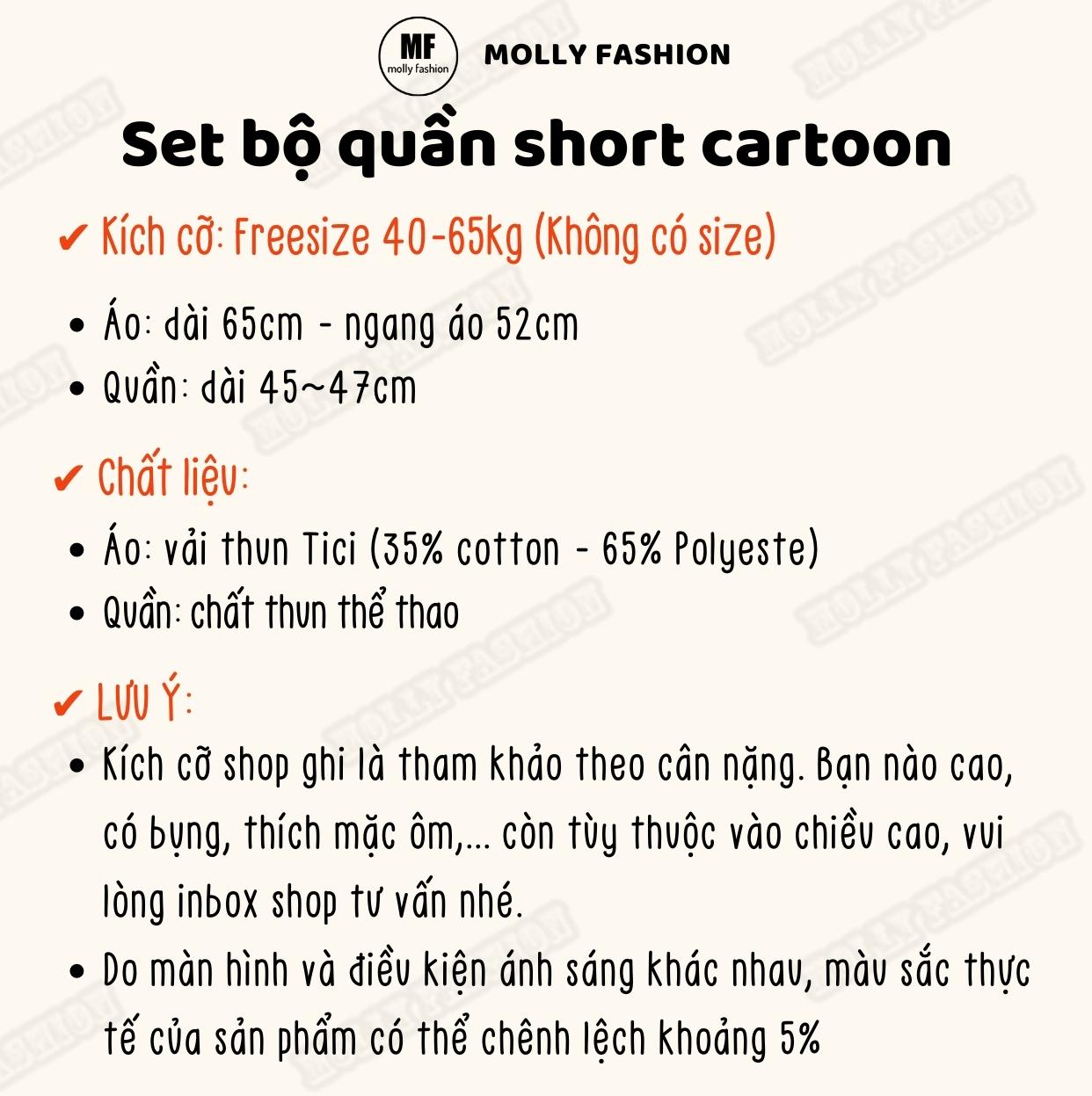 Đồ bộ hoạt hình, Set thể thao 2 món NHIỀU MẪU BST 04 Pika Fashion Freesize đến 65kg, Đồ mặc nhà nam nữ đều mặc được