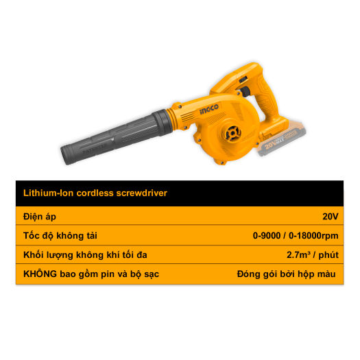 20V Máy thổi bụi dùng pin Ingco CABLI20018