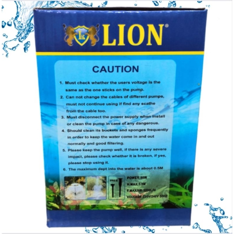 LION P 3200 Pompa Kolam Air Mancur Hidroponik