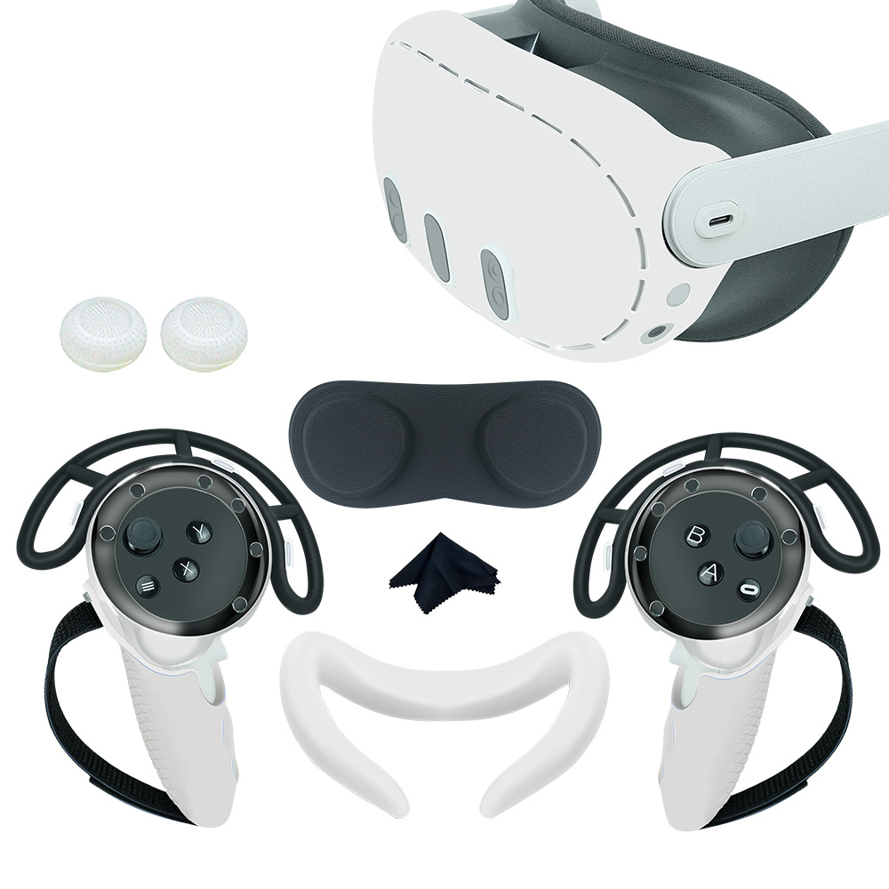 6in1 Hoàn Chỉnh VR Phụ Kiện Cho Meta Quest3 Tai Nghe Bộ tay cầm điều khiển Silicone Bìa, mặt nạ, vòng bảo vệ ống kính máy ảnh của điện thoại, nút rocker