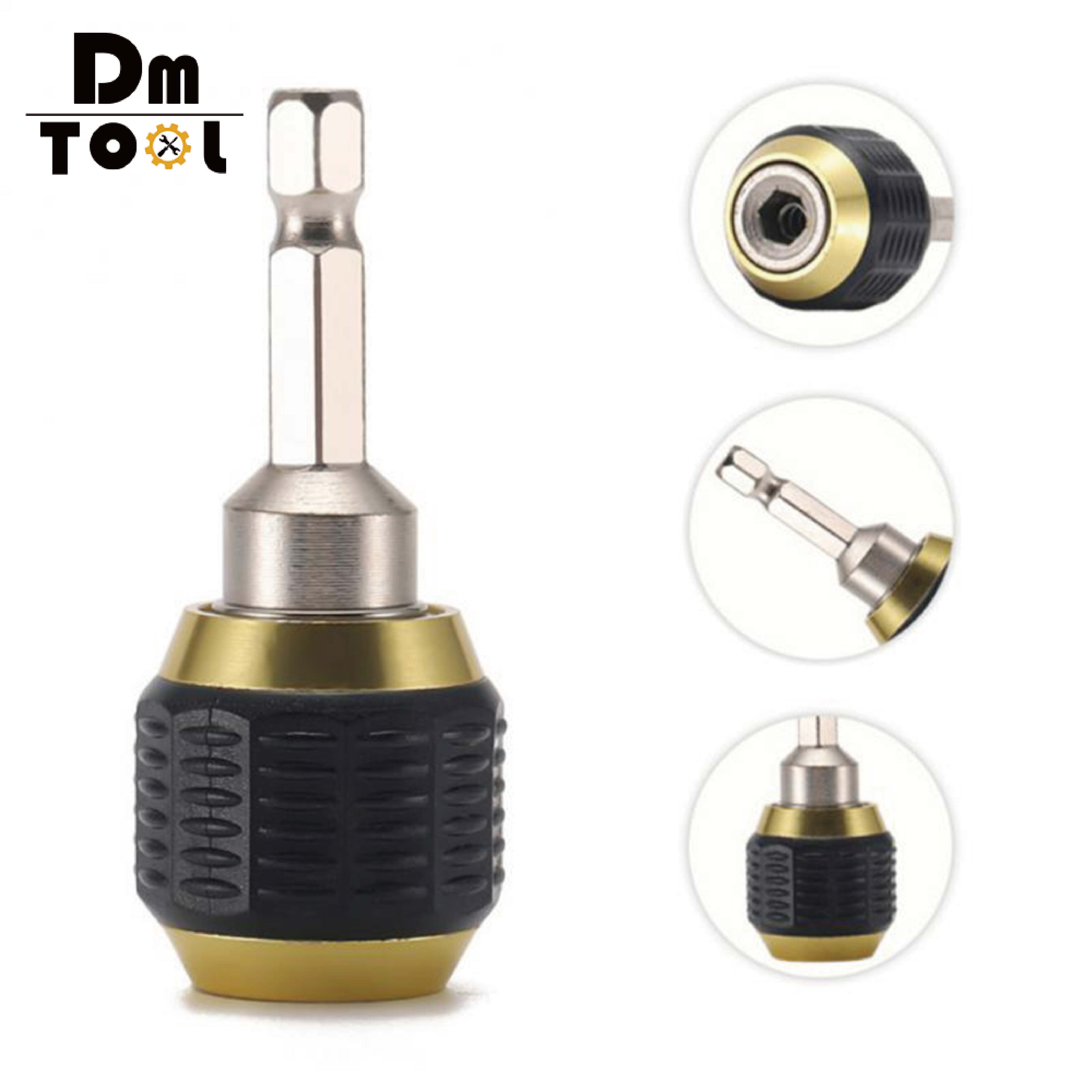 DM 60mm Keyless Drill Chuck Screwdriver Impact Driver Adaptor 1/4 Inch Hex Shank Drill Bit Tool Quick Change Convertor Adapter Tools