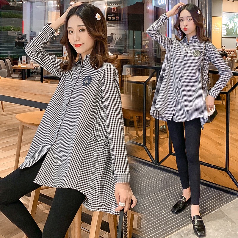 [Hoàn Tiền 6%] Áo sơ mi bầu dài tay XUÂN HÈ