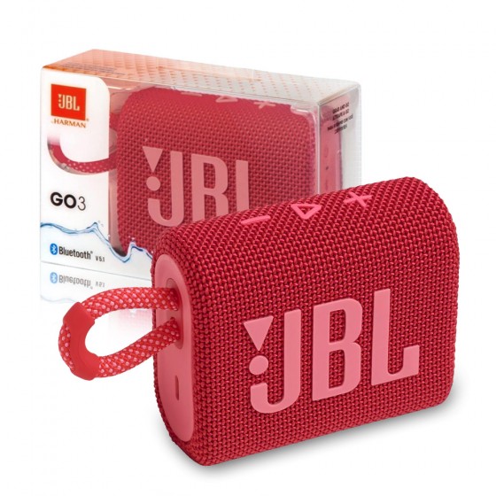 JBL GO 3 PORTABLE BT SPEAKER (RED), ORIGINAL AND COMES WITH ONE YEAR