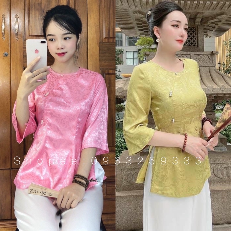 Đồ Lam Đi Chùa # Cài Xéo Ngọc