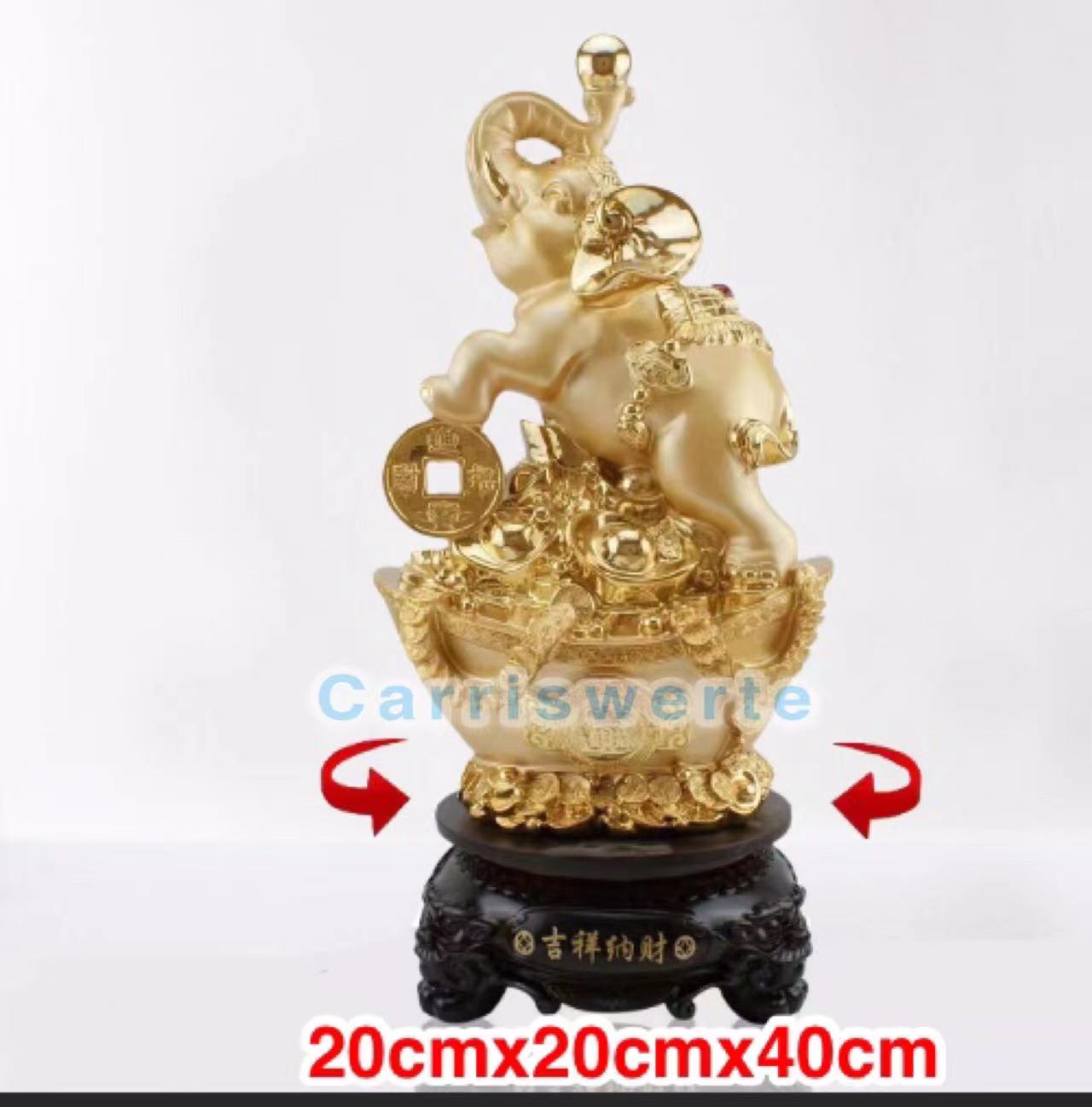 CARRISWERTE Golden Rotating Elephant for Power, Wisdom, Strength and Fertility Lazada PH
