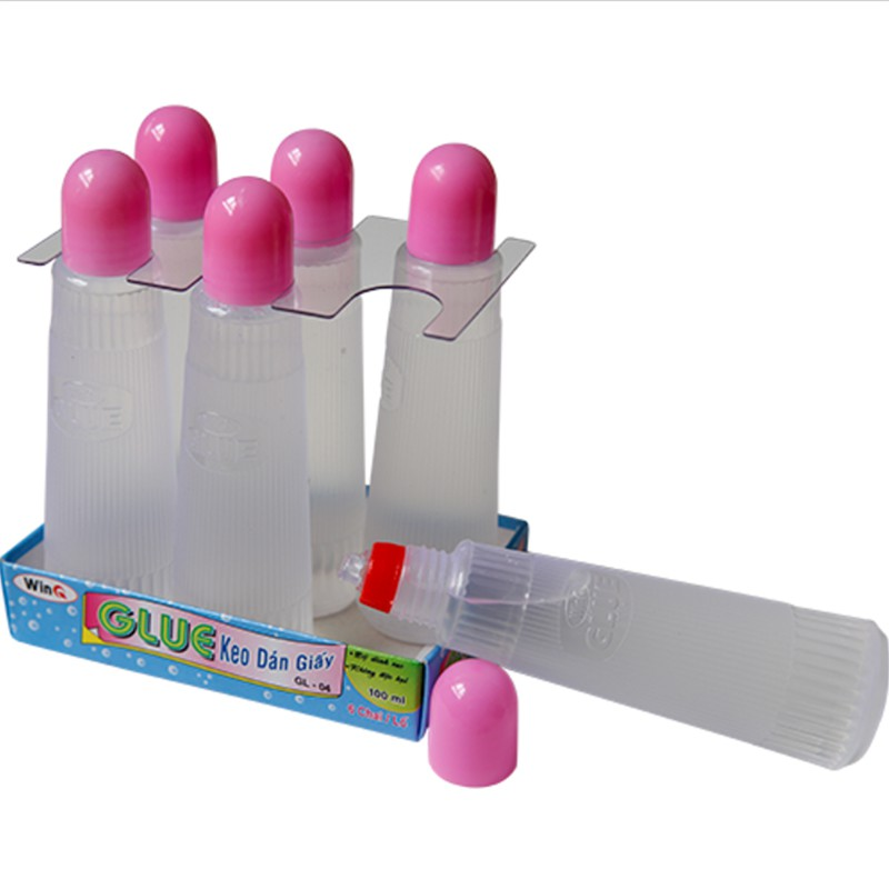 Lốc 6 chai Keo dán giấy WinQ GL-04 100ml