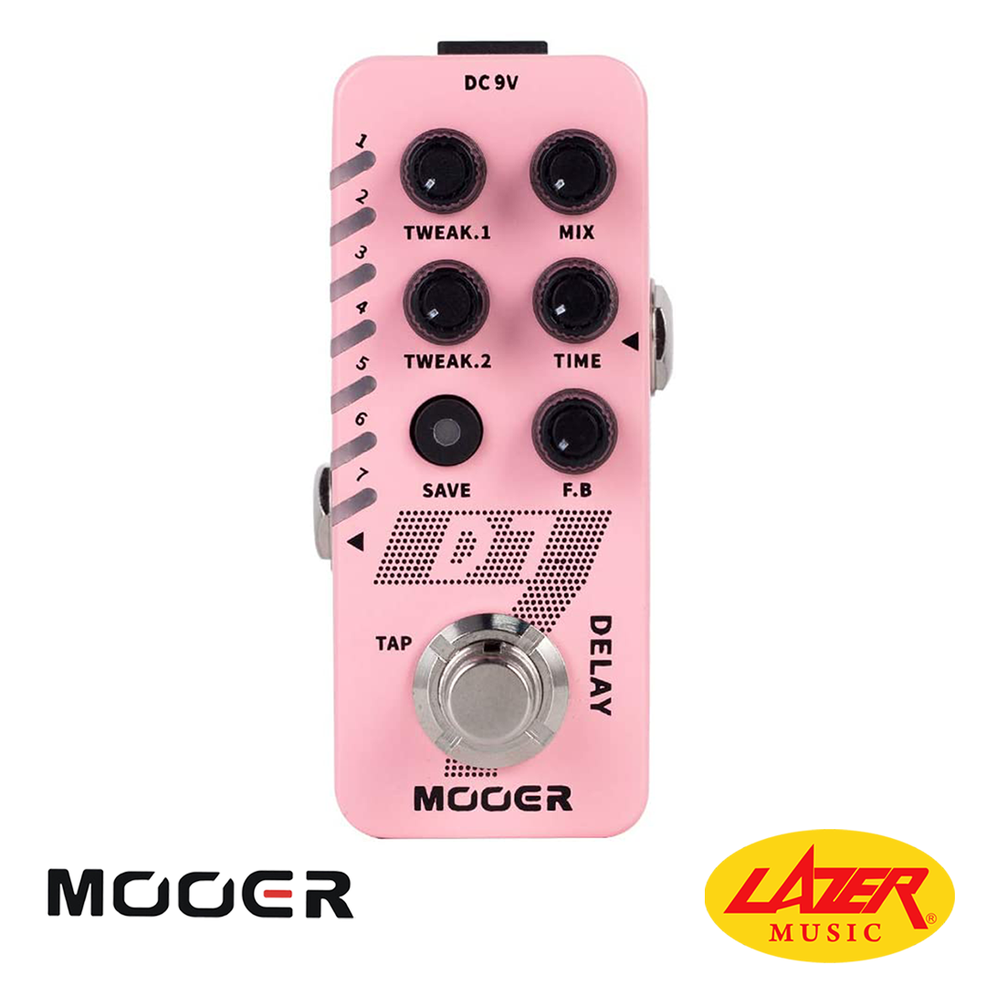 Pédale De Delay Mooer D7 - 6 Delays Personnalisables, Looper 150 Secondes, Tap Tempo, Fonction Trail On