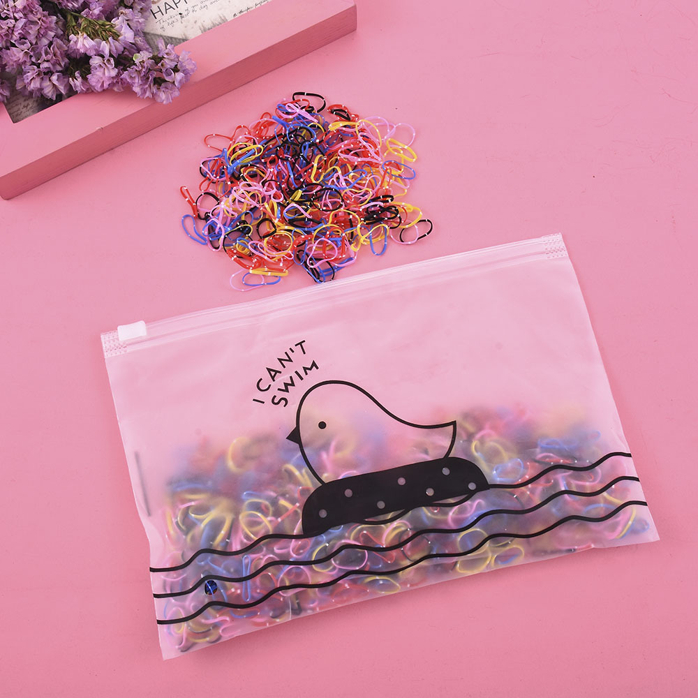 Set 1000 dây thun cột tóc mini nhiều màu kèm túi zip dễ thương