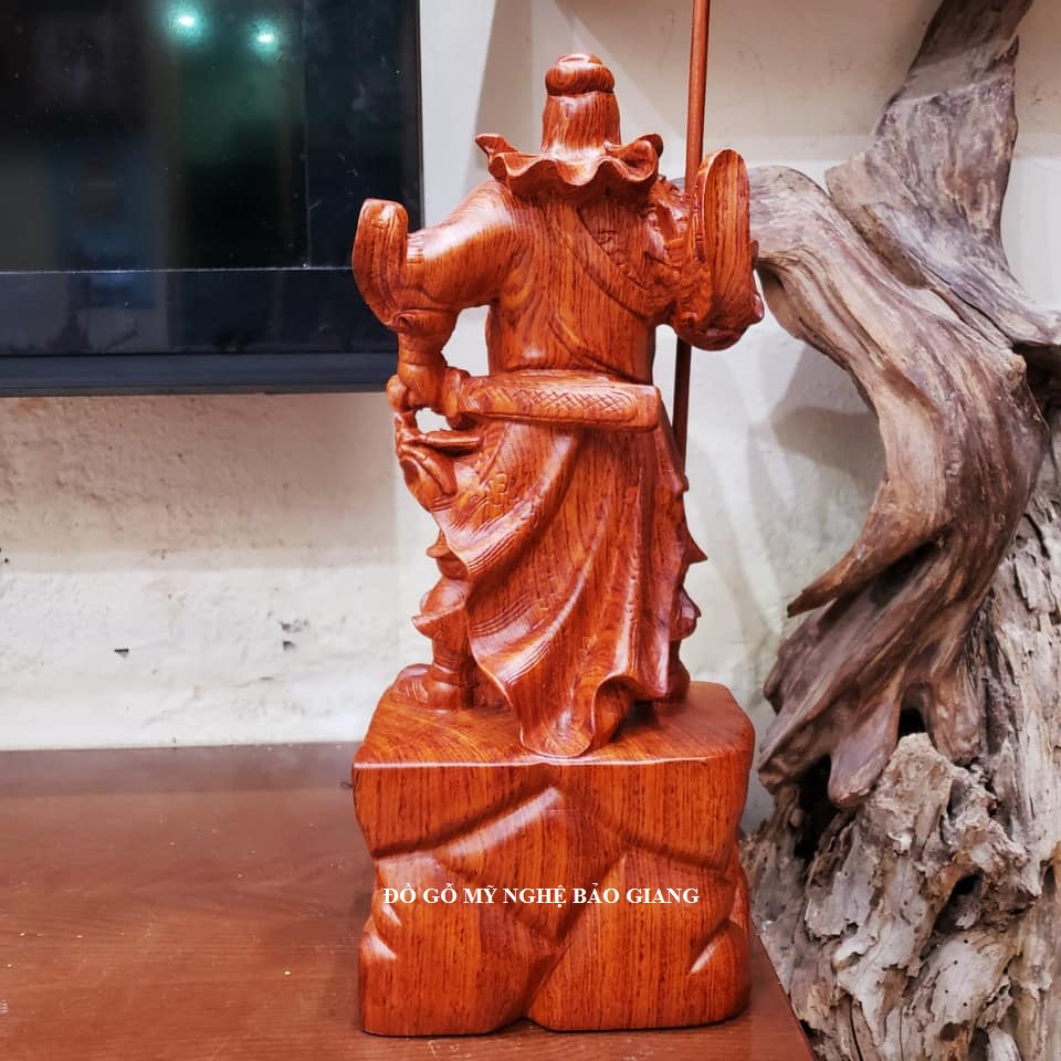 Tượng quan công gỗ hương cao 30 cm