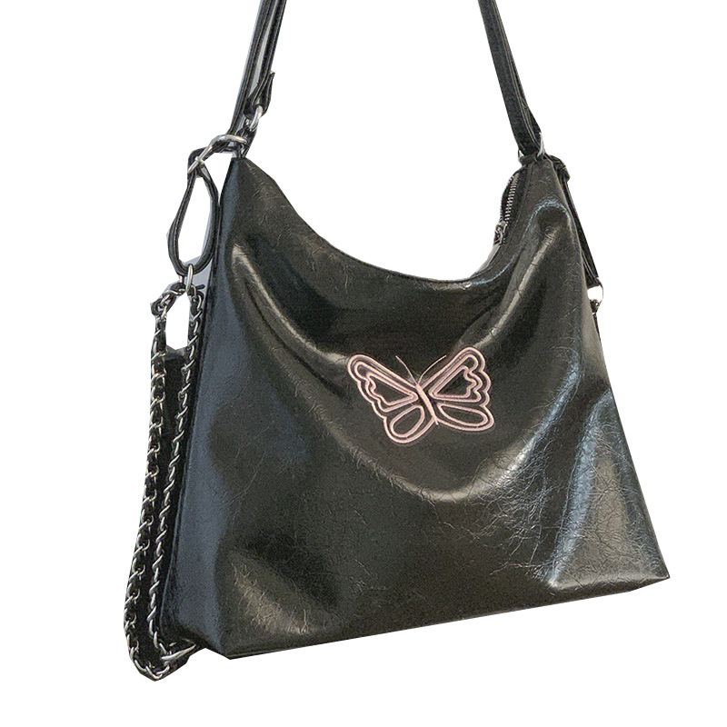 NALLCHEER Korean embroidered butterfly backpack New chain backpack Students attend class with large capacity handbags